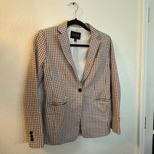 Banana Republic Baby Pink and Black Checkered Blazer
